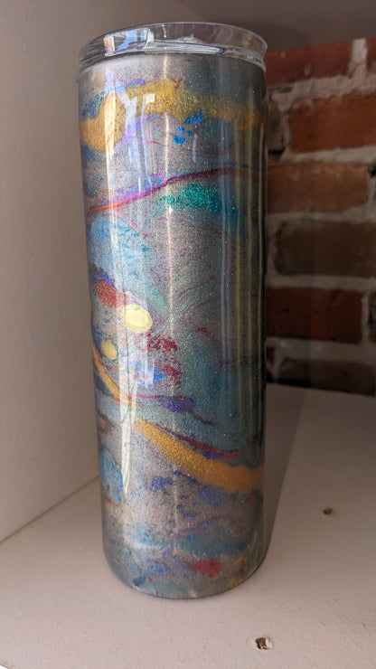 20 ounce stainless steel insulated mica powder art Tumbler pastel colors AS IS CLEARANCE ai22
