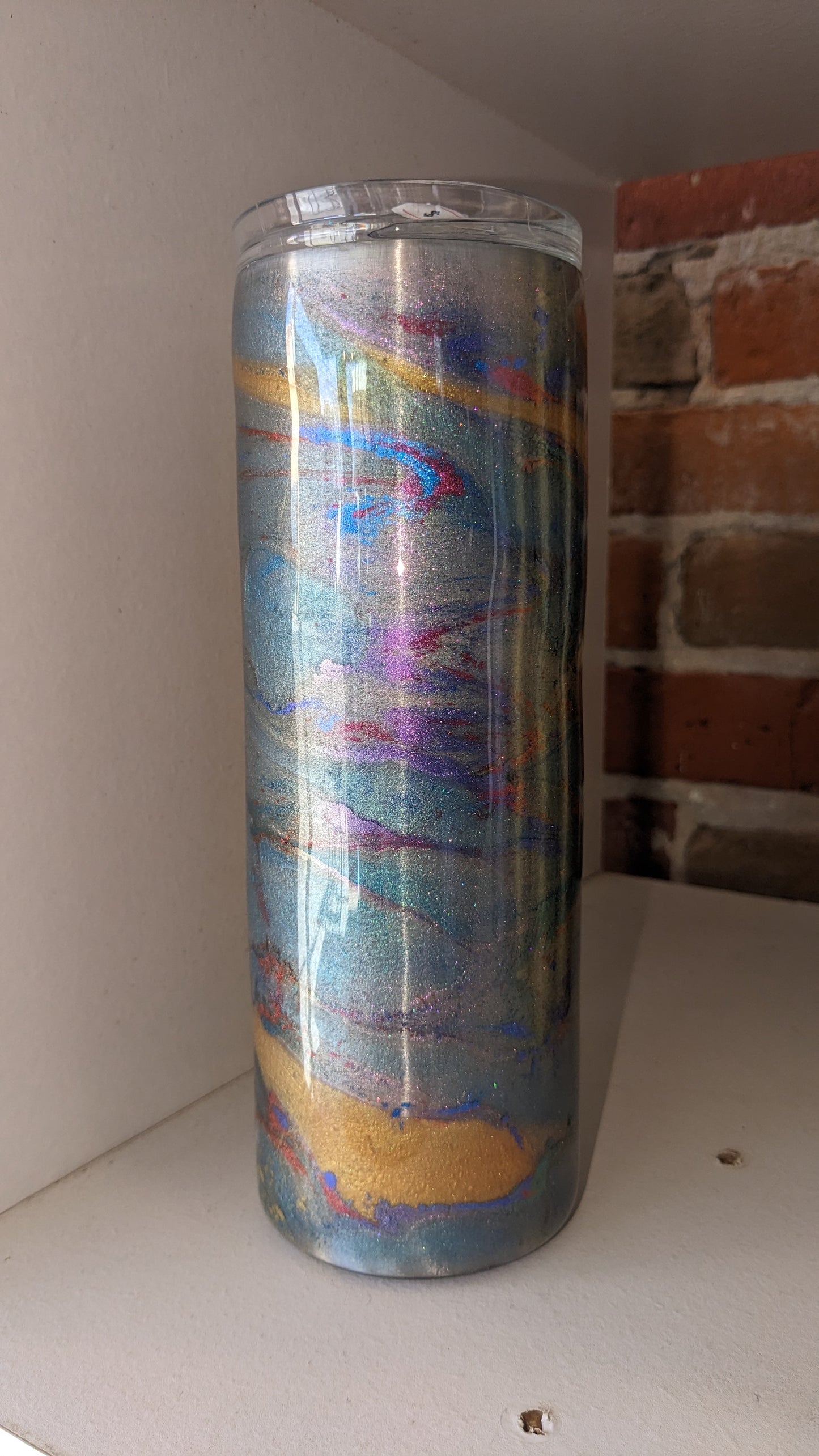 20 ounce stainless steel insulated mica powder art Tumbler pastel colors AS IS CLEARANCE ai22