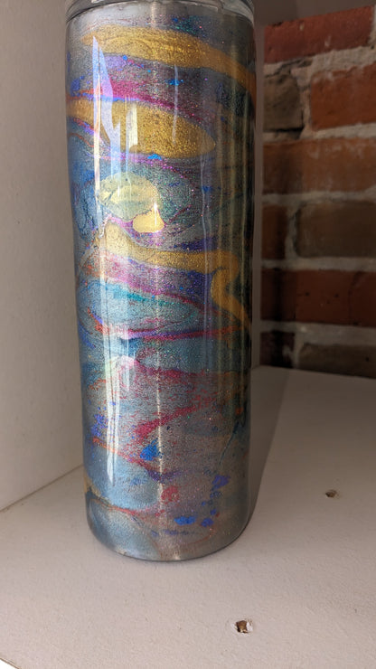 20 ounce stainless steel insulated mica powder art Tumbler pastel colors AS IS CLEARANCE ai22