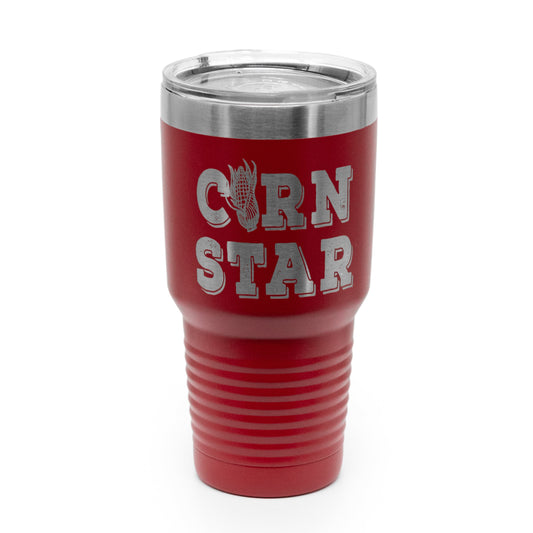 Corn Star Stainless Steel Tumbler | 30 oz | Multiple Colors | RCK Creations & More Red