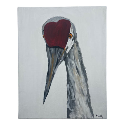 John the Crane Canvas Painting | 11" x 14" | The Painted Attic