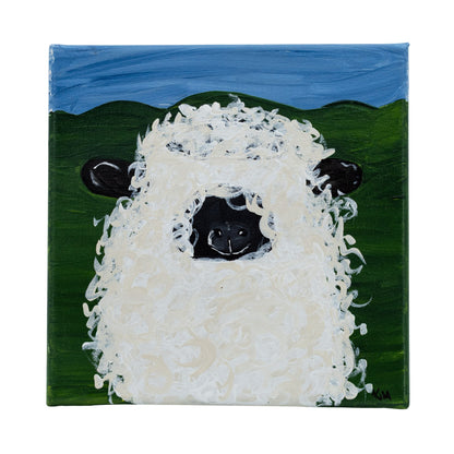 Normon The Sheep Canvas Painting | 8" x 8" | The Pained Attic