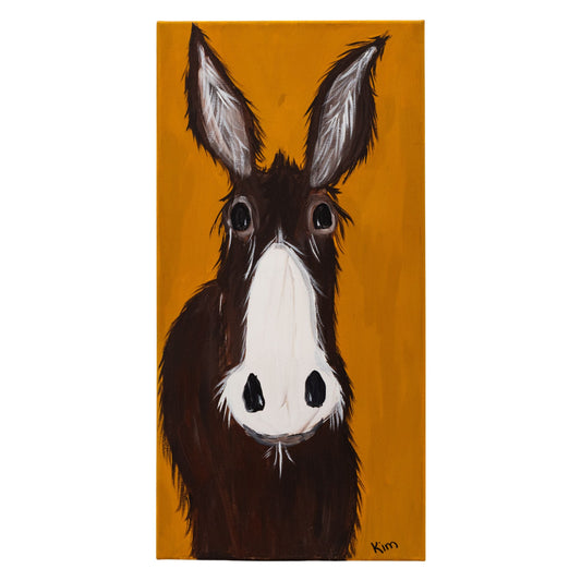 Delmar the Donkey Canvas Painting | 10" x 20" | The Painted Attic
