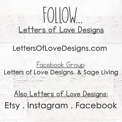 Customizable Word Block | 6.25" x 1.5" | Letters of Love Designs