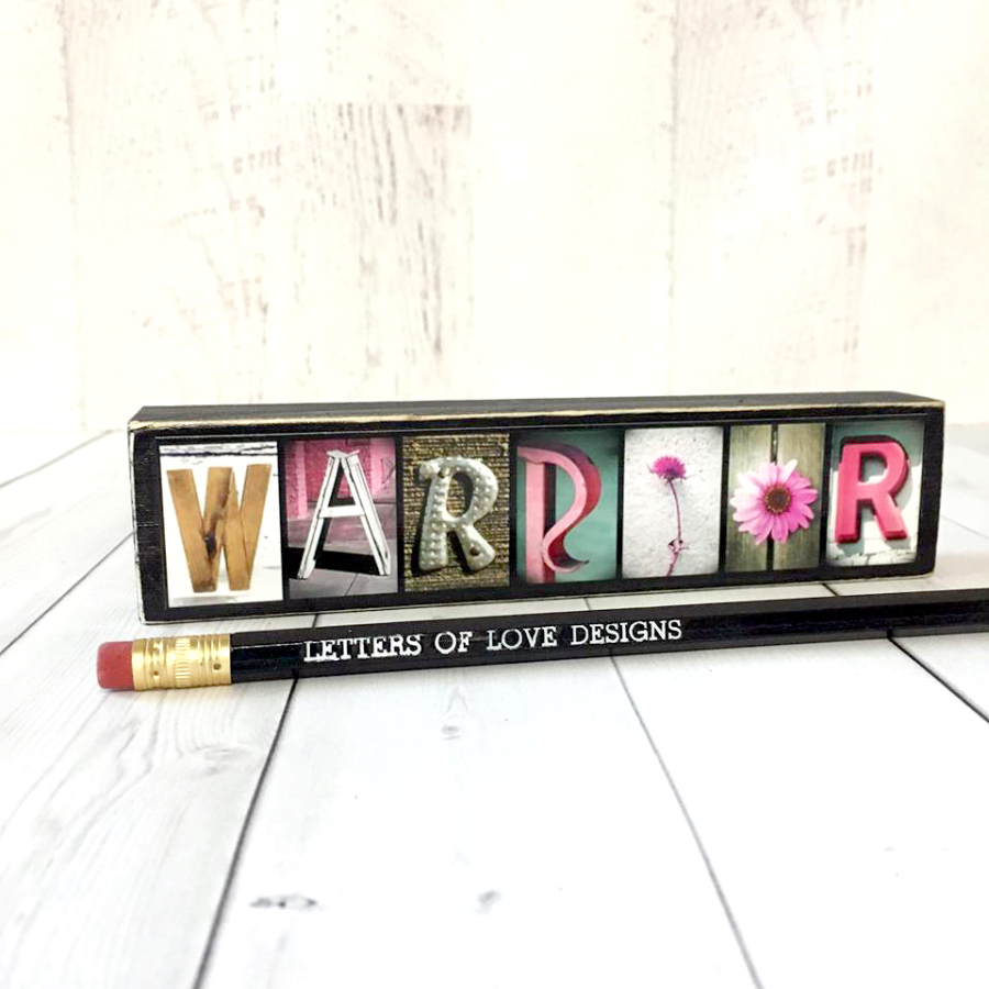 Warrior Word Block | Multiple Sizes | Letters of Love Designs