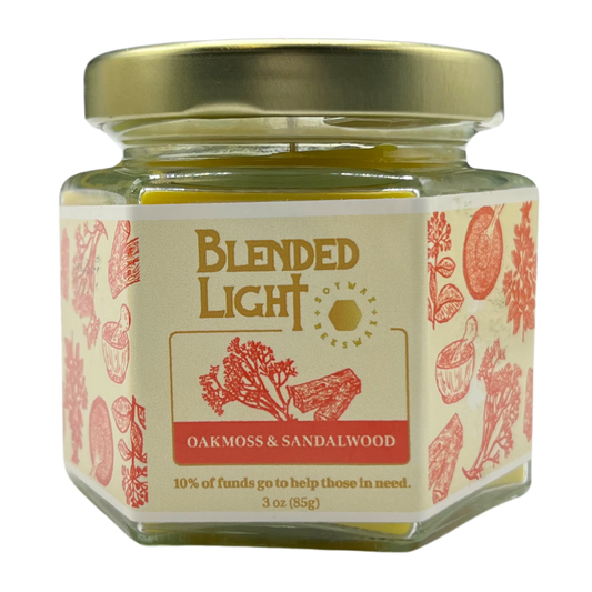 Oakmoss & Sandalwood Scented Candle | Multiple Sizes | Blended Light