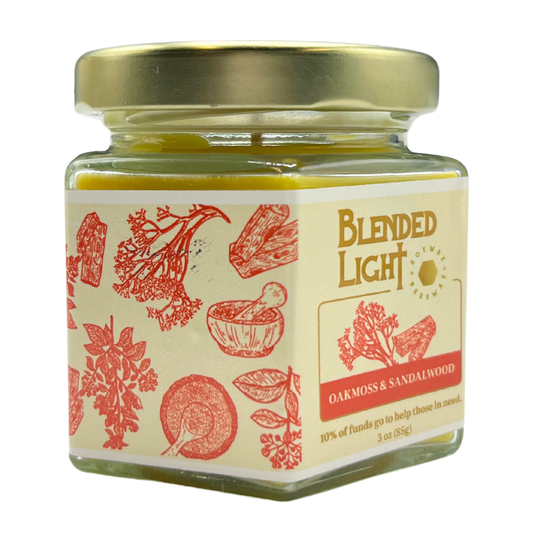 Oakmoss & Sandalwood Scented Candle | Multiple Sizes | Blended Light