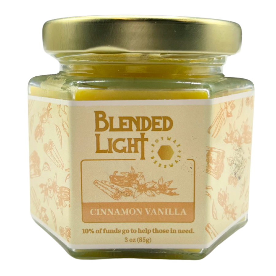 Cinnamon Vanilla Scented Candle | Multiple Sizes | Blended Light