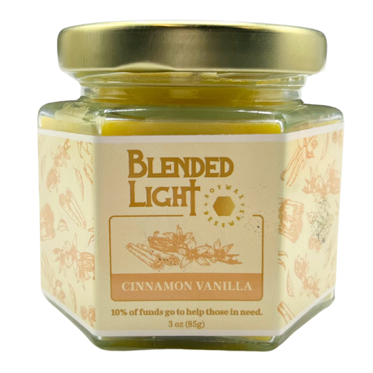 Cinnamon Vanilla Scented Candle | Multiple Sizes | Blended Light