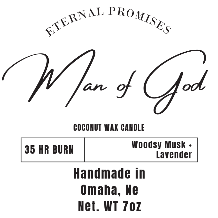 Man of God Musk & Lavender Scented Candle | 7 oz | Eternal Promises