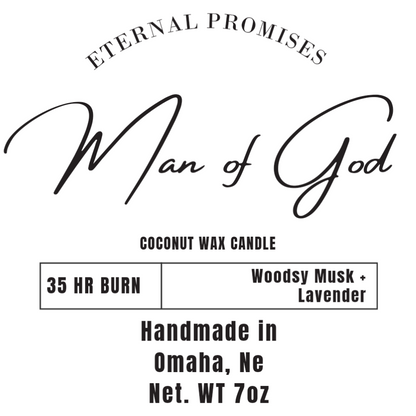 Man of God Musk & Lavender Scented Candle | 7 oz | Eternal Promises