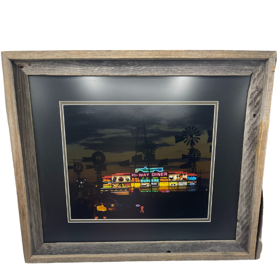 Highway Diner Neon Dusk | Wood Frame 23 x 19 | Kenn Stobbe
