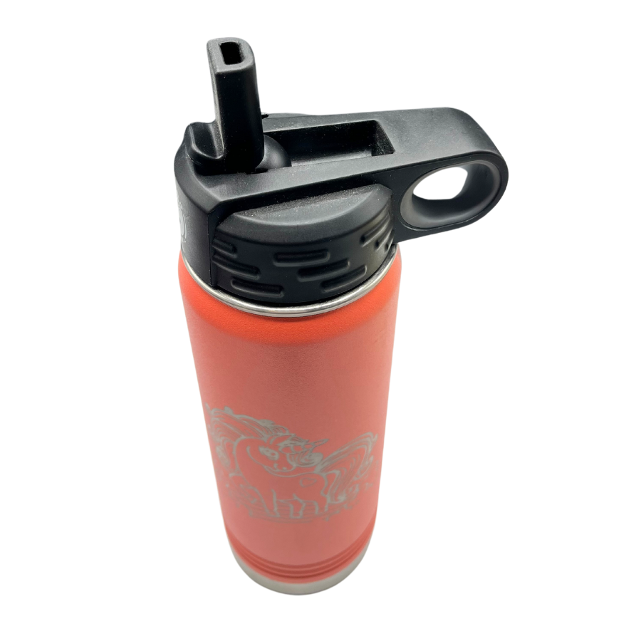 Stainless Steel Unicorn Water Bottle | 20 oz | Vibrant Coral | RCK Creations & More