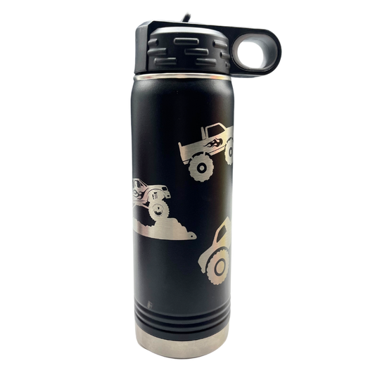 Stainless Steel Monster Truck Water Bottle | 20 oz | Multiple Colors | RCK Creations & More