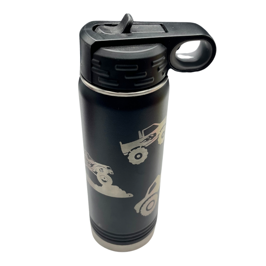 Stainless Steel Monster Truck Water Bottle | 20 oz | Multiple Colors | RCK Creations & More