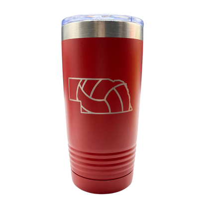 Stainless Steel Nebraska Volleyball State Tumbler | 20 oz | Multiple Colors | RCK Creations & More