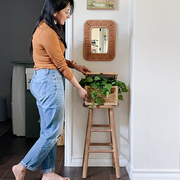 Woven Storage Boxes with Metal Clasps, Set of 3