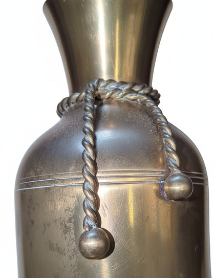 Vintage Brass Vase with Rope Tie Made in India br90