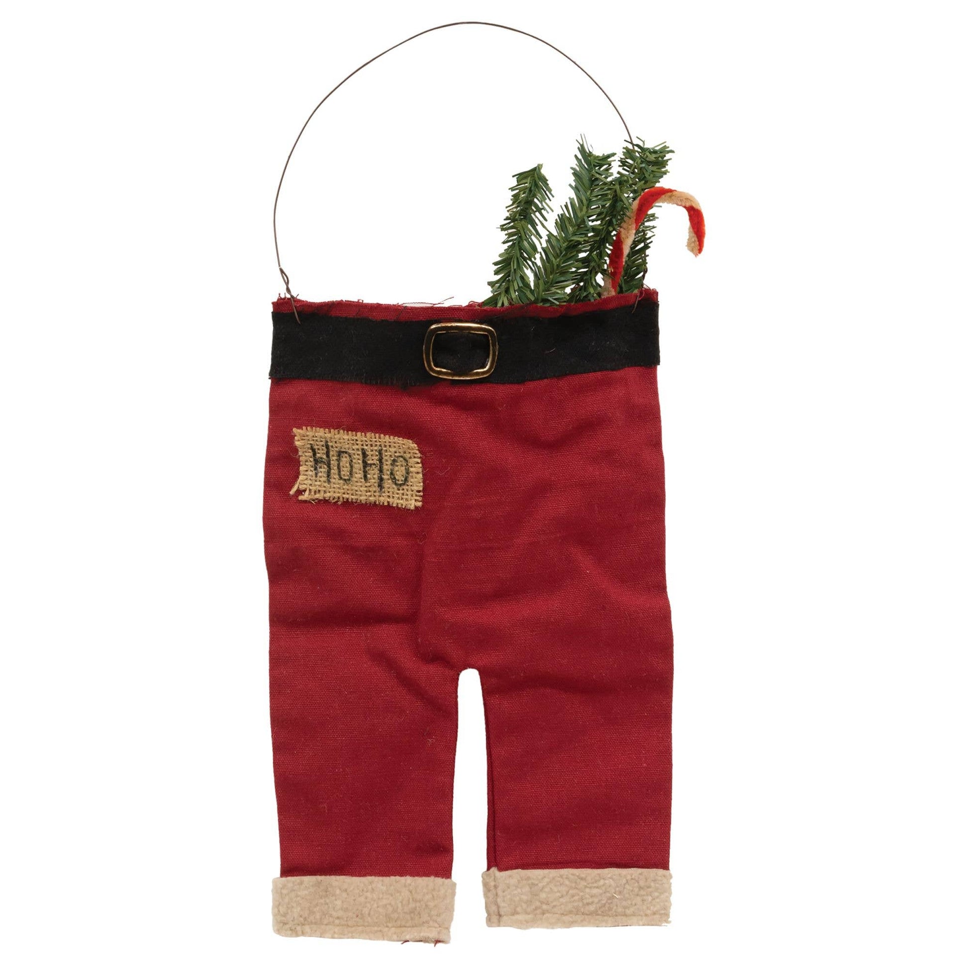 Santa Pants Fabric Hanger Ornament sp1