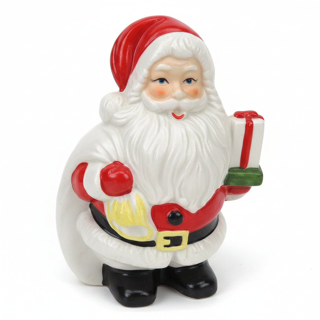 Vintage Enesco Japan Ceramic Santa Claus Coin Bank cb76