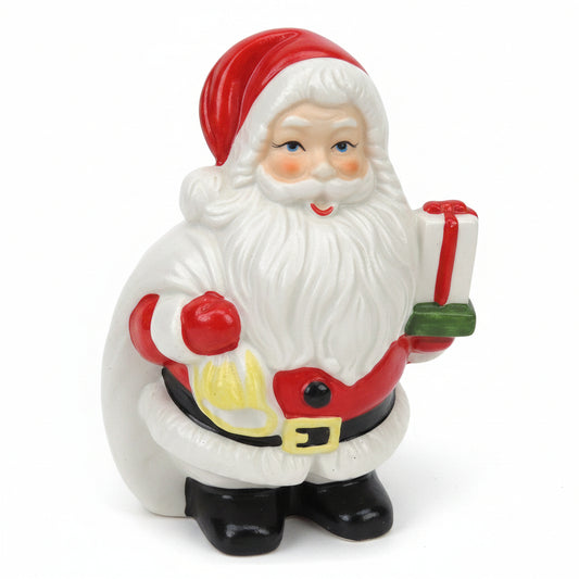 Vintage Enesco Japan Ceramic Santa Claus Coin Bank cb76