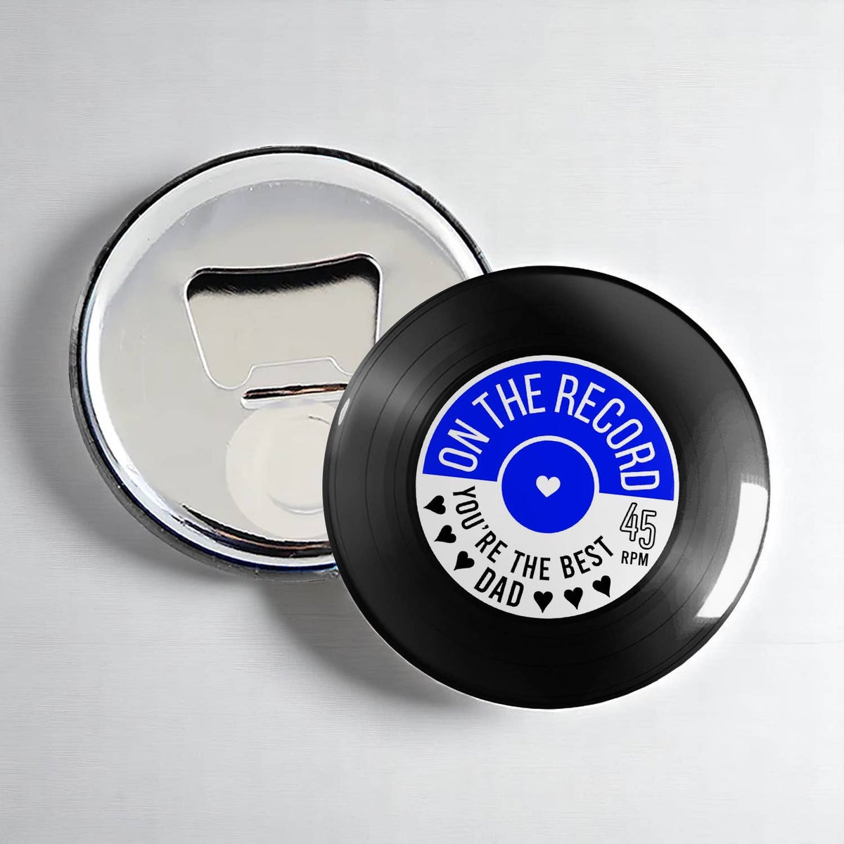 Tap and Play | Scannable Vinyl Record Magnets and Keychains: For The Record I Love You / Magnet