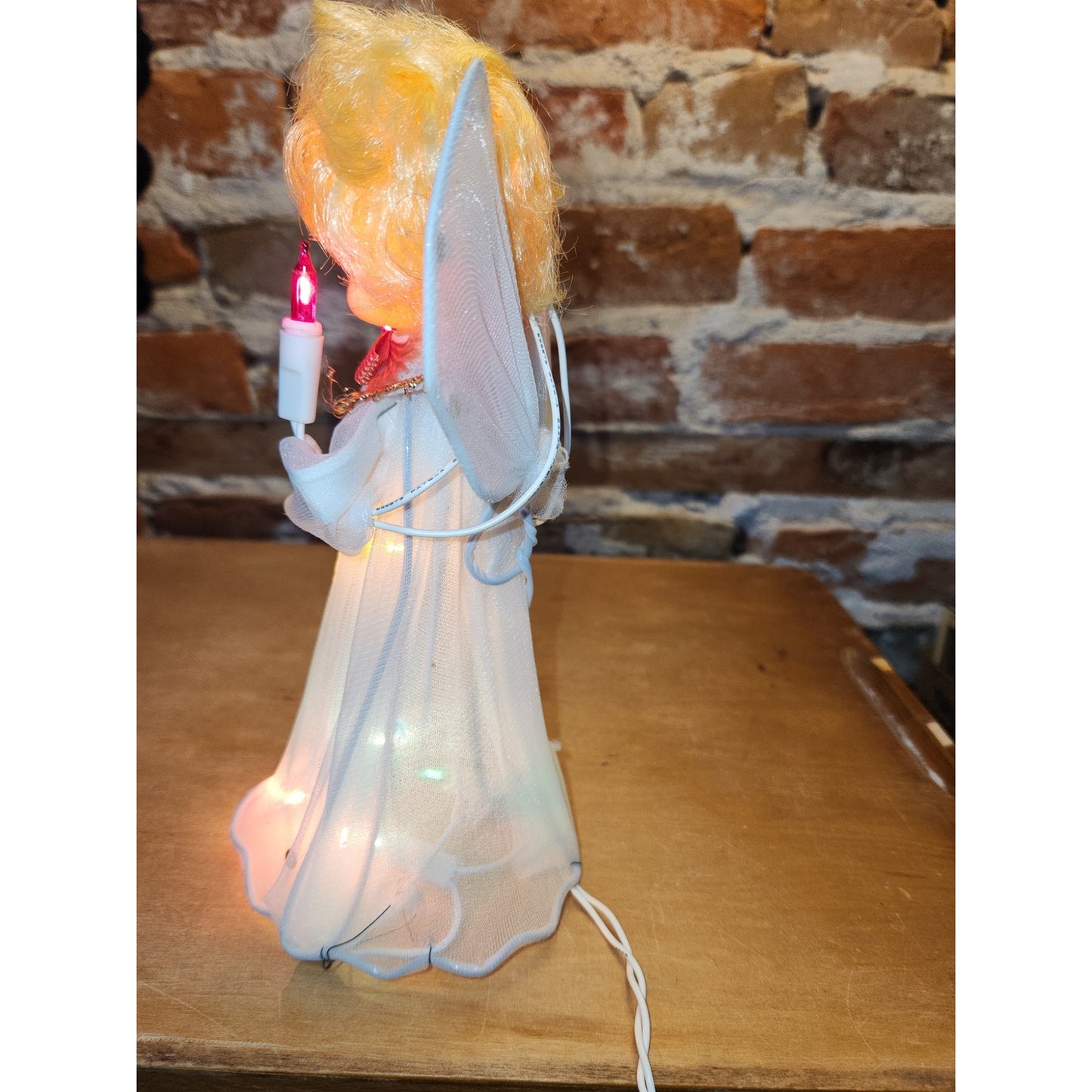 Vintage 10 light Angel Flashing Treetop Tree Topper Works Does Not Flash tt45