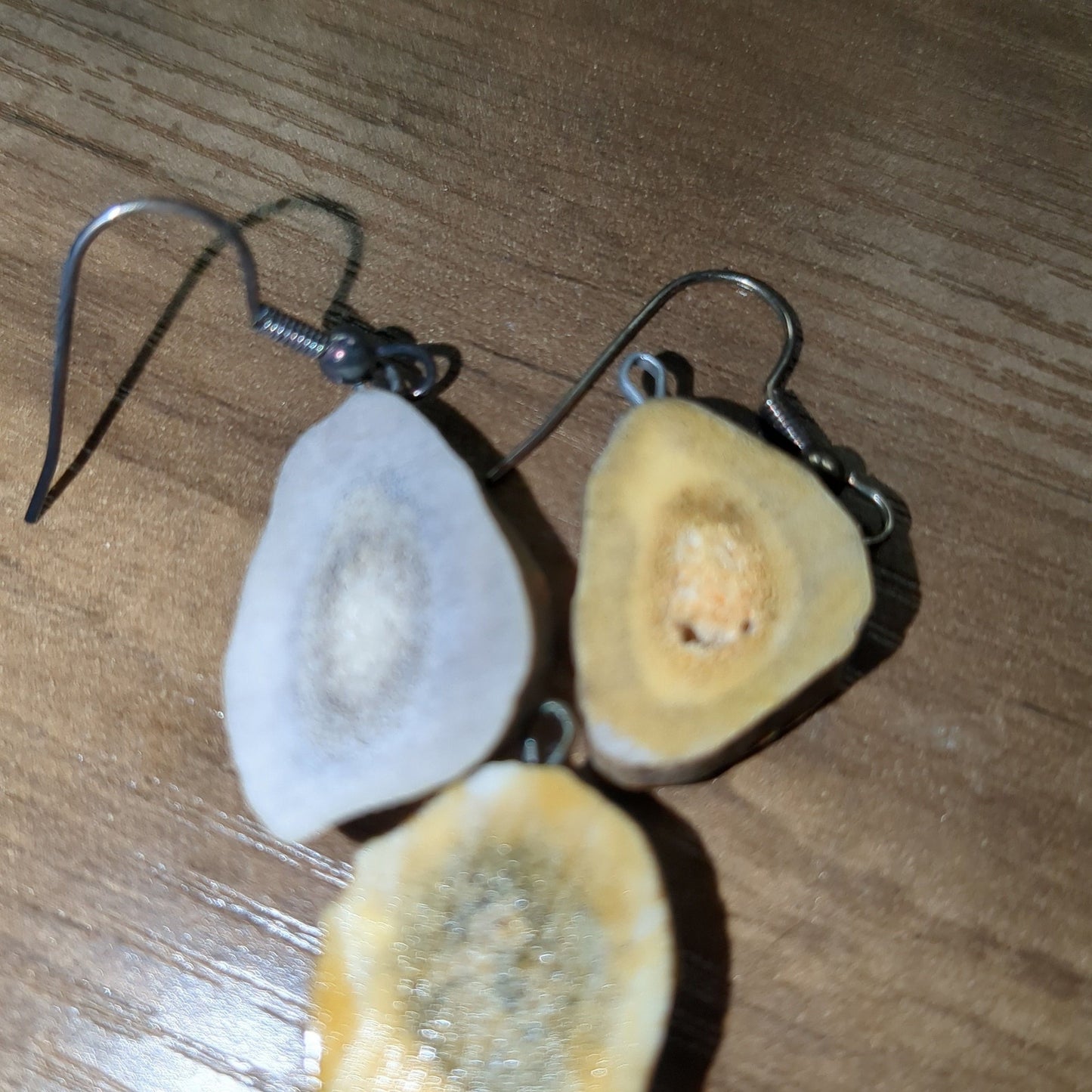 Hand-Painted Deer antler earrings and necklace pendent