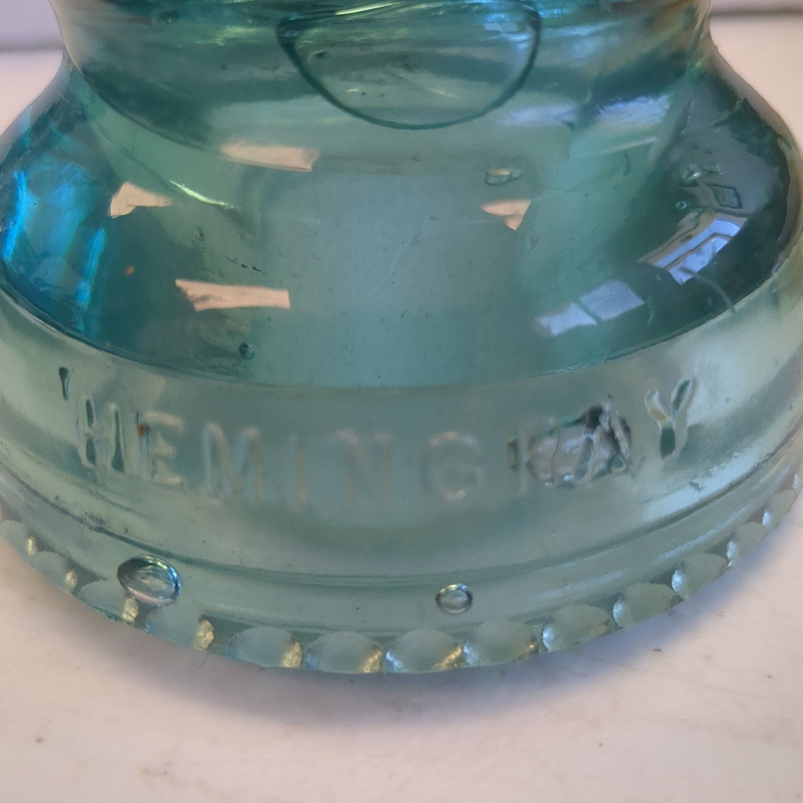 Vintage Hemingray #40 glass insulator teal h640