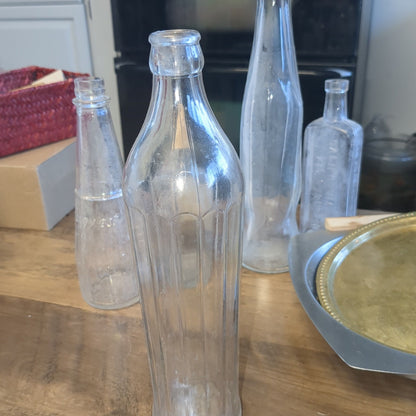 Vintage Bottle Clear Tall Ribbed Glass vb31 g31