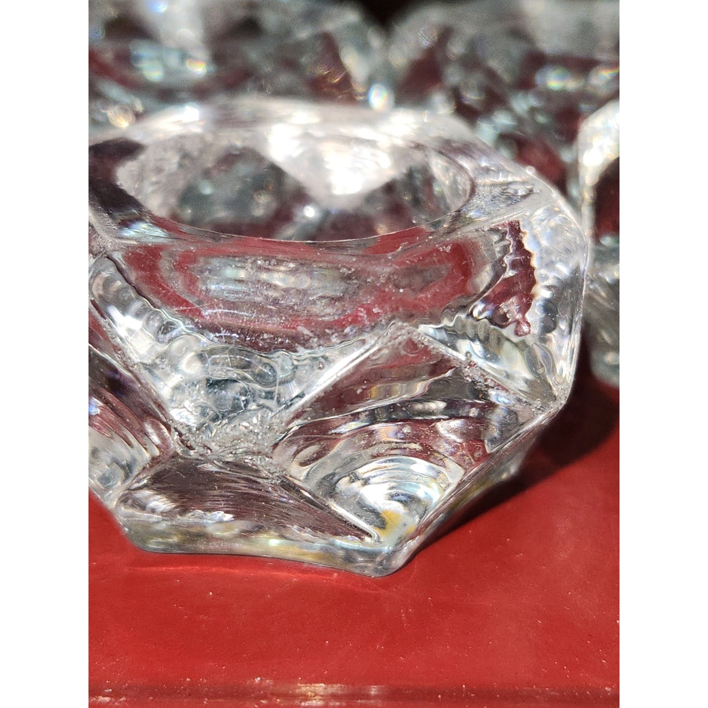 vintage pressed glass salt cellars set of 6