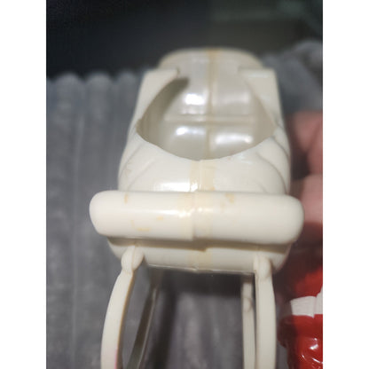Vintage Rosbro Red Santa in Sleigh Plastic Candy Holder 1950's MCM sa43