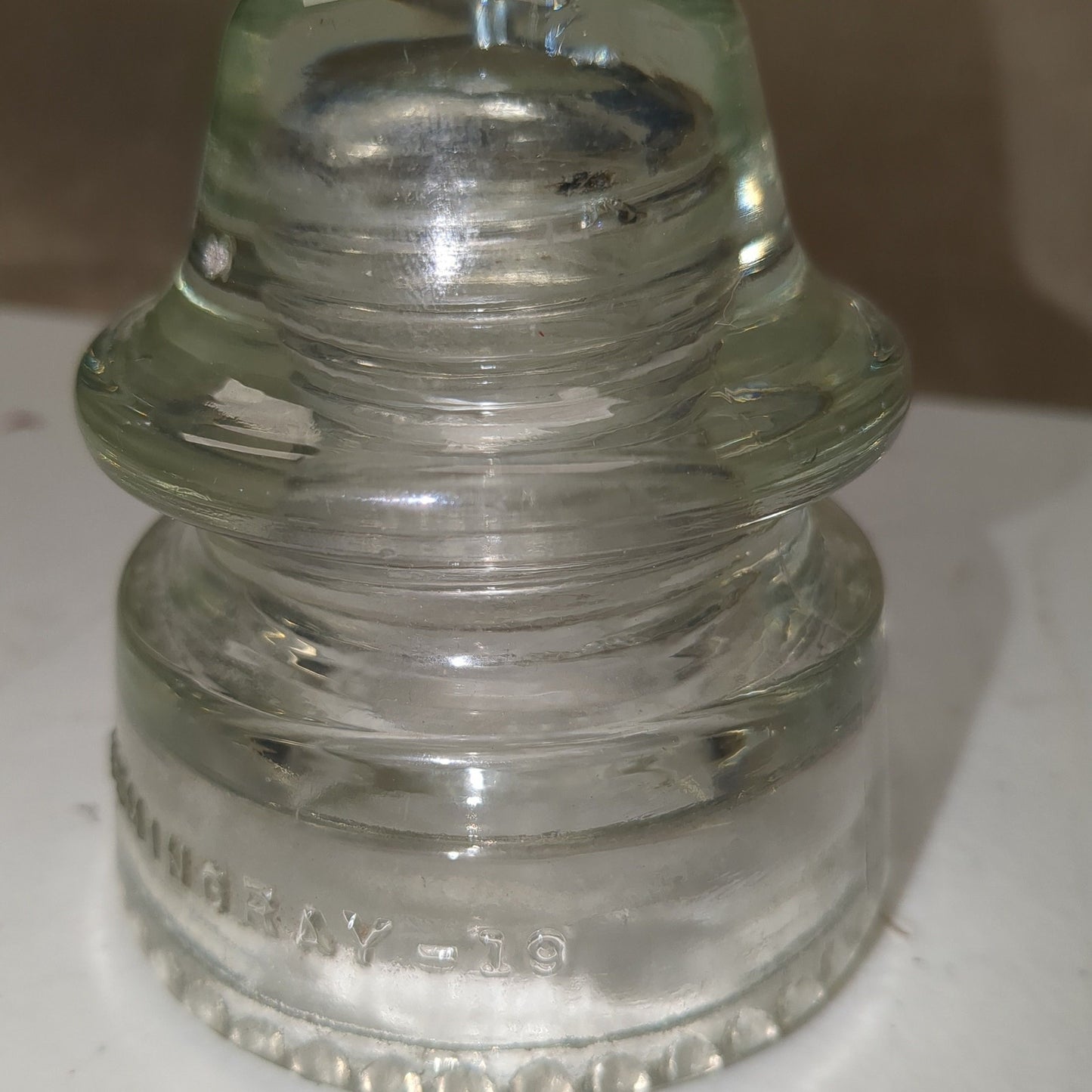 Vintage Hemingray Glass Clear Insulator h619