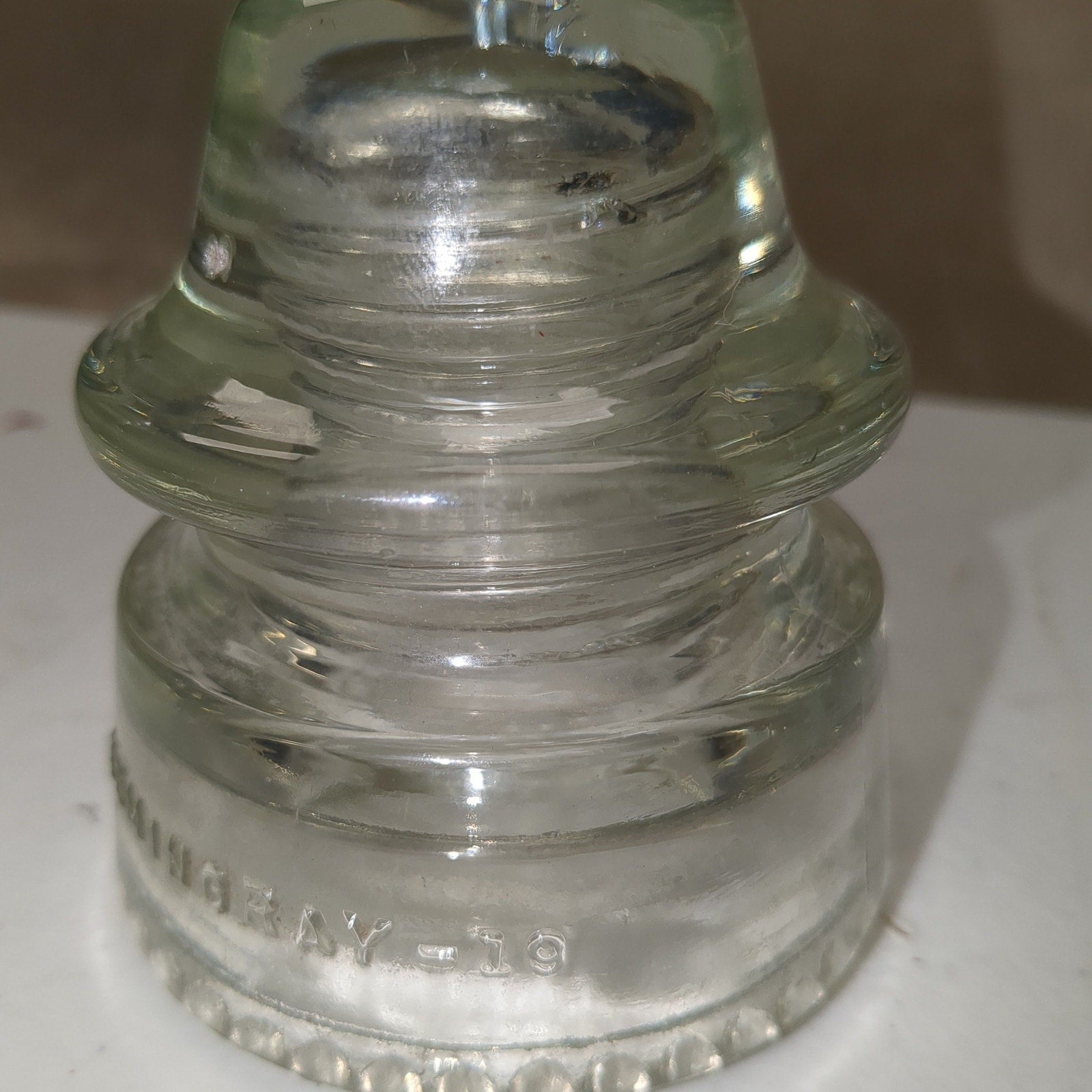 Vintage Hemingray Glass Clear Insulator h619