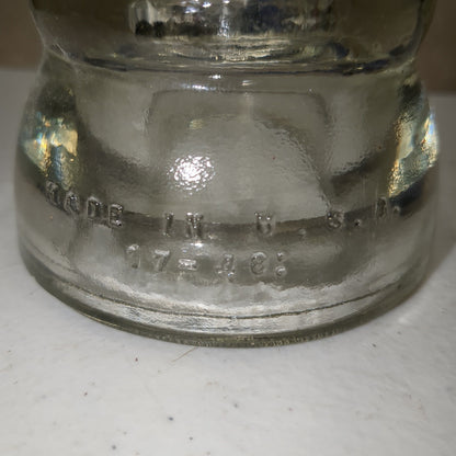 Vintage Hemingray #45 Clear Glass Insulator h645