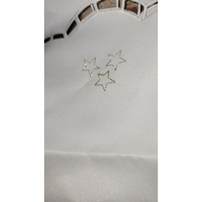 2 Christmas Glitter Tree Doilies Beautiful  Scalloped Edges Machine Embroidered
