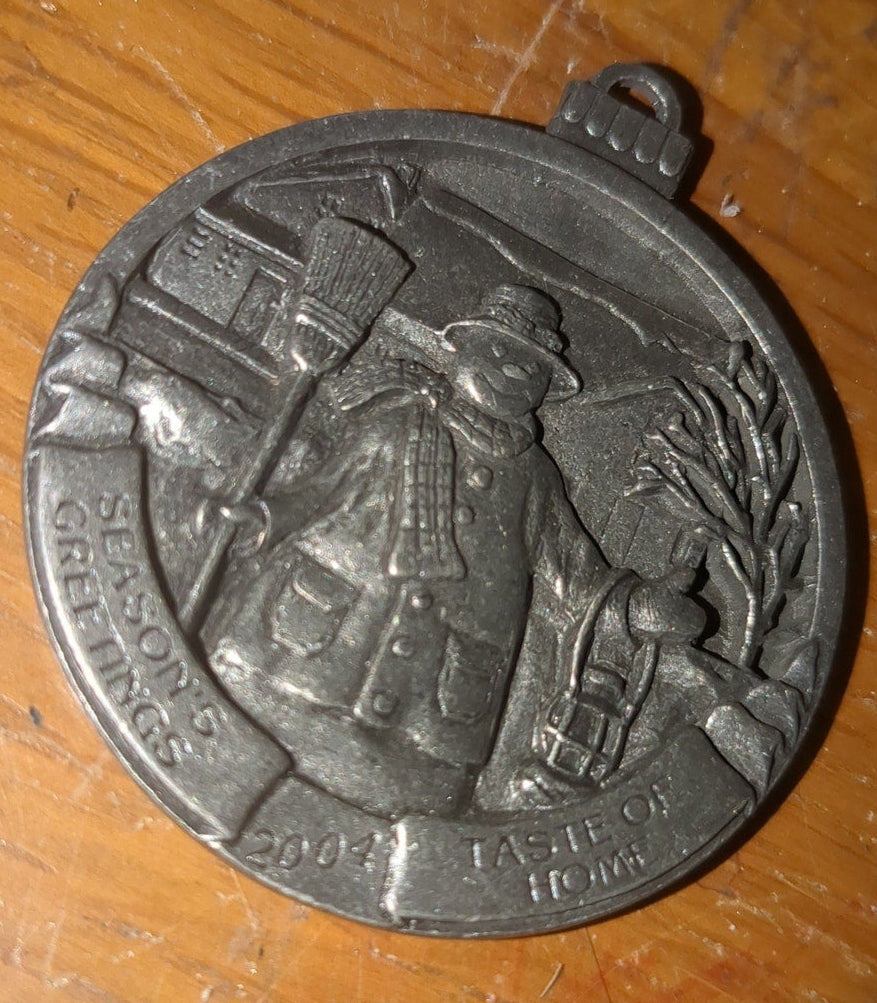 Taste of Home 2004 Snowman pewter ornament