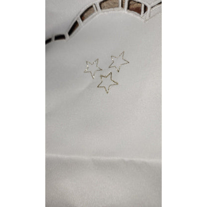 2 Christmas Glitter Tree Doilies Beautiful  Scalloped Edges Machine Embroidered