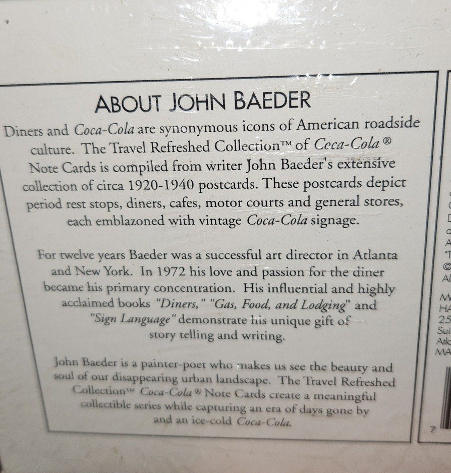 VIntage NOS John Baeder Coca-Cola Travel Refreshed Collection Unopened 8 Note Cards & Envelopes Coke 1996 vp6