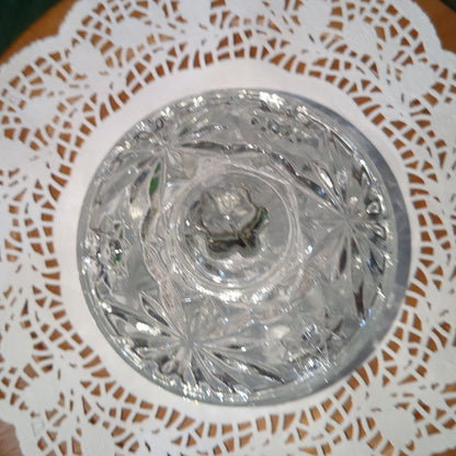 G2 cut glass candy dish with lid