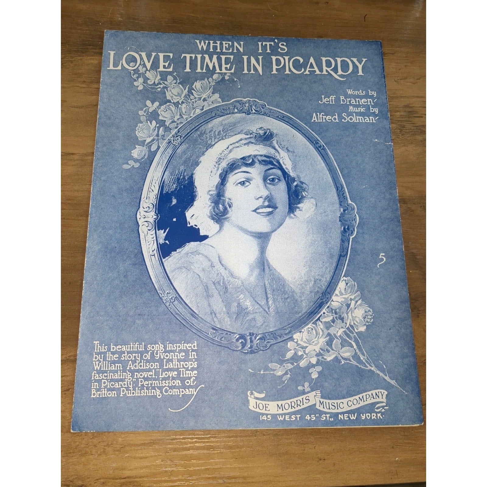 When It's Love Time In Picardy 1919 WWI Pretty Girl Vintage Sheet Music