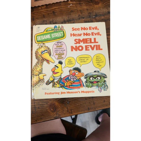 vintage See No Evil, Hear No Evil, SMELL NO EVIL Sesame Street 1975 Hardcover Book