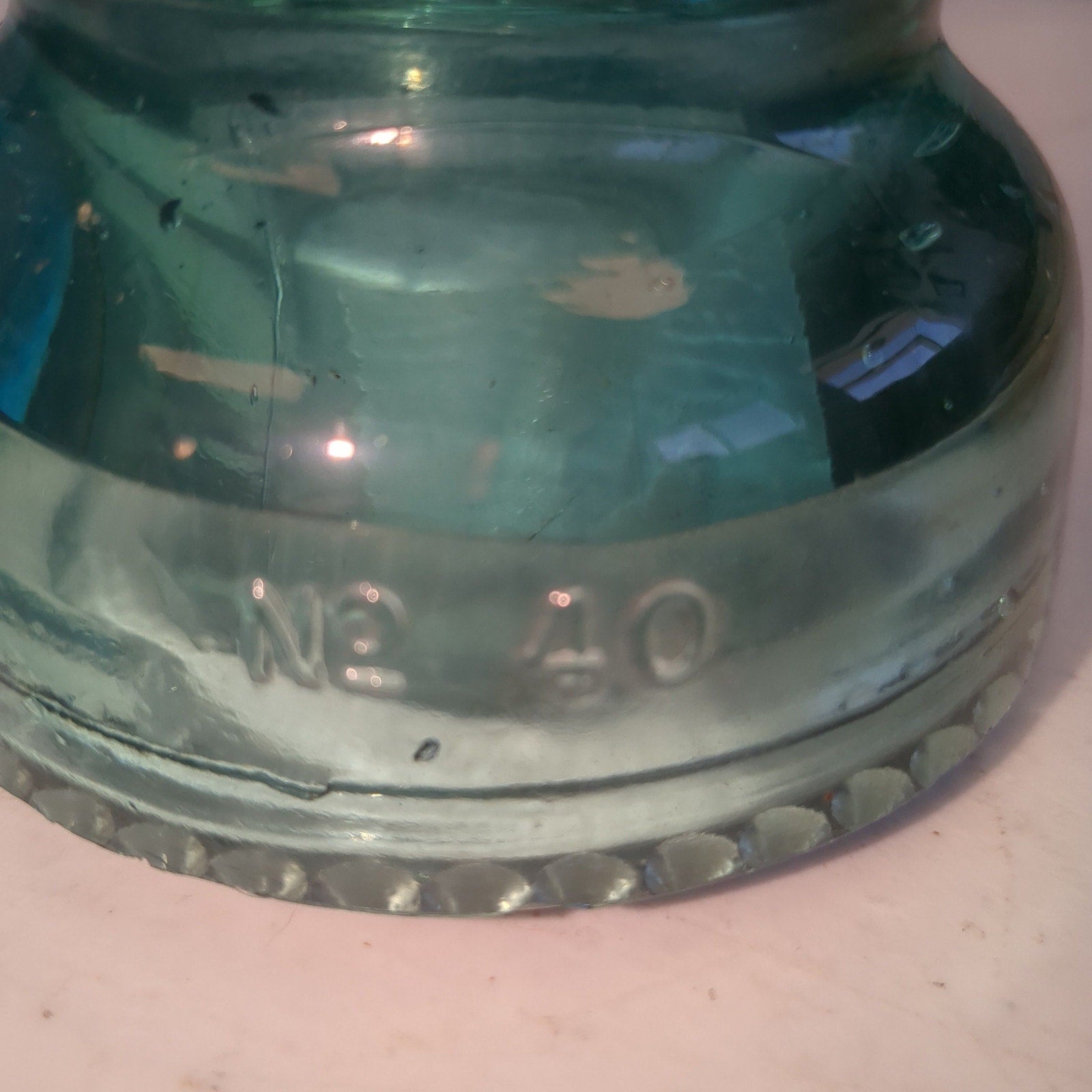 Vintage Hemingray #40 glass insulator teal h640