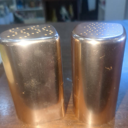 Vintage Mirror Aluminum Rose Gold Salt and Pepper Shakers alsp