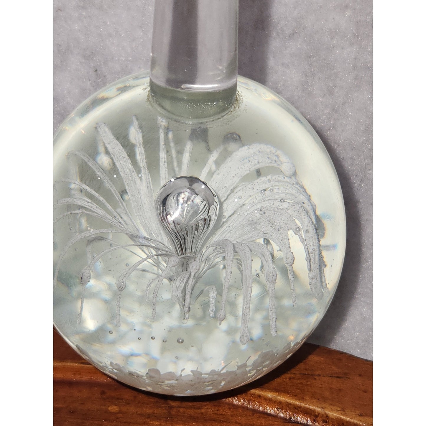 Copied - Vintage paperweight ring holder glass pw1
