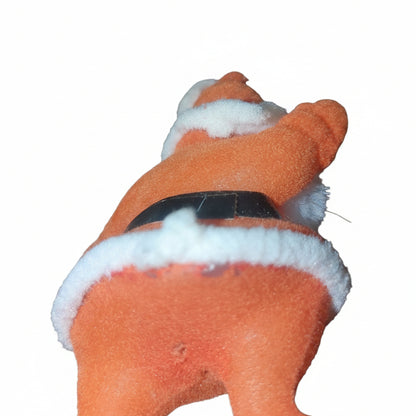 Vintage Flocked Dancing Santa sf87