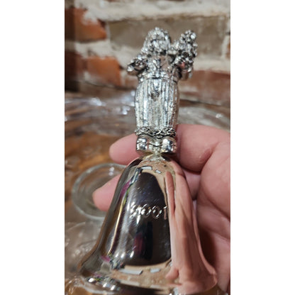 Vintage Livingquarters Annual Santa Bell 2001 Laquered Silver Plate