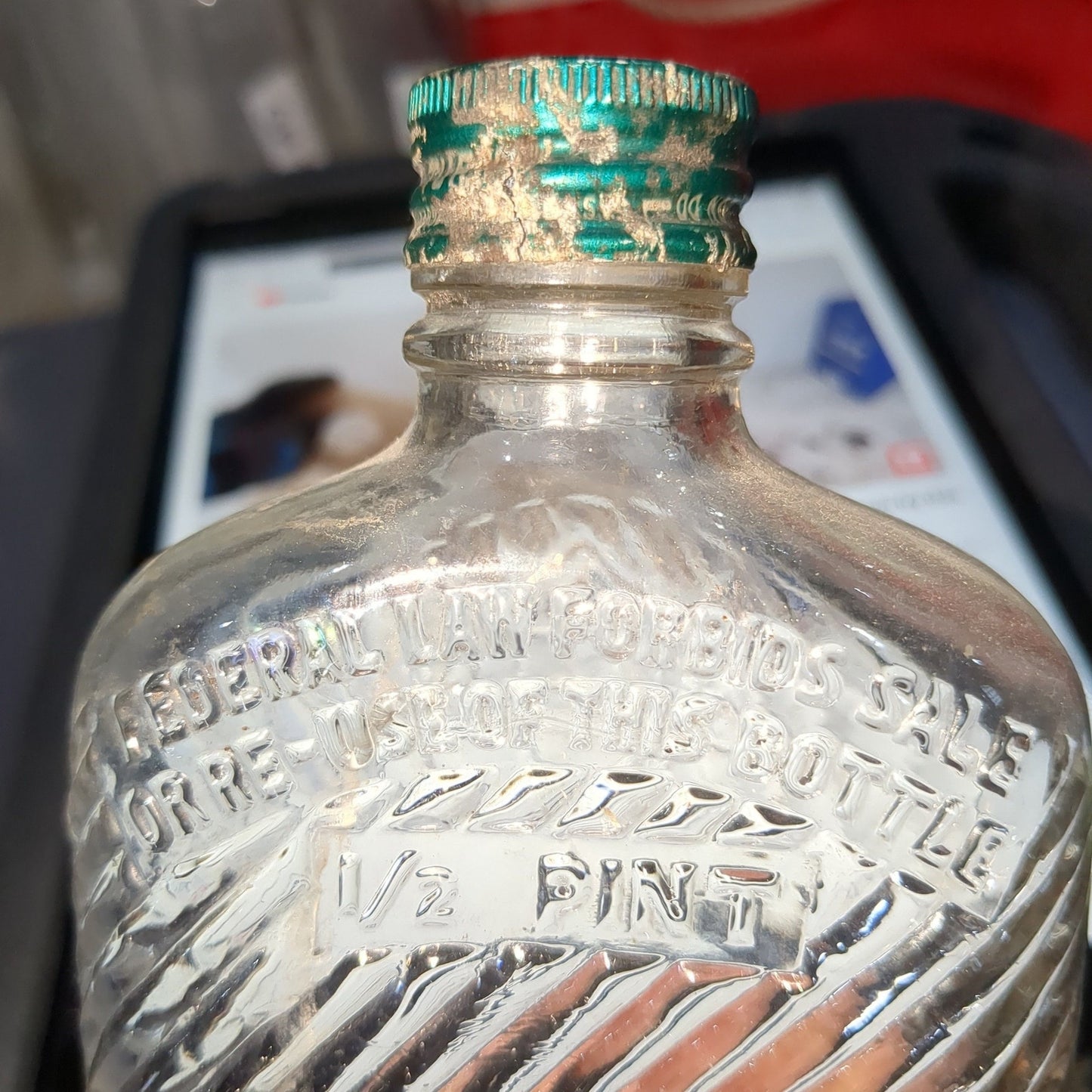 Vintage Liquor Bottle Glenmore Bourbon Clear Glass vlb2 g67