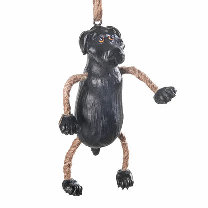 SALE BROKEN TAIL | Dangly Black Lab Ornament | Bert Anderson Collection