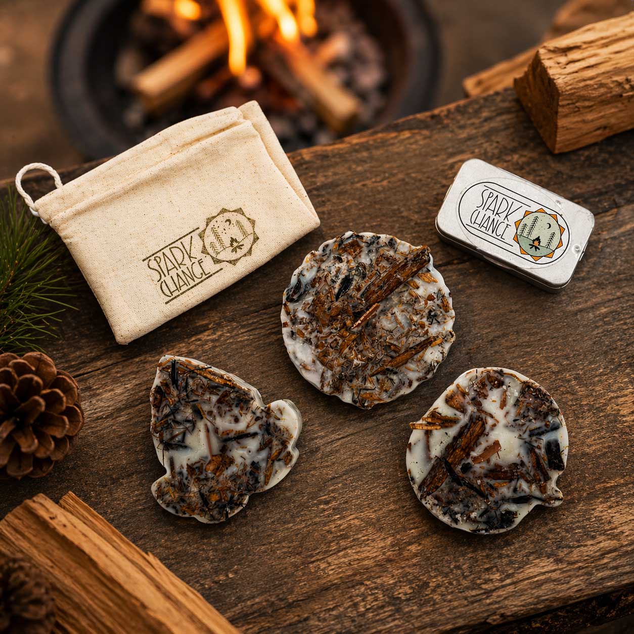 Organic Artisan Fire Starter Kit | Pack of 3 | Spark Change